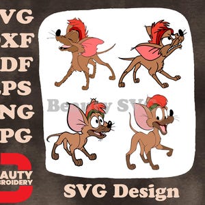 Disney Oliver Company Rita le chien saluki poses variées chien de rue élégant art SVG