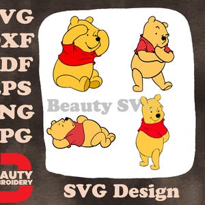 Winnie the Pooh - Pequeño durmiendo pensativo, de pie, mirando - Poses tiernas de Winnie the Pooh para diseños SVG