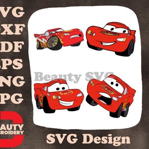 Disney Pixar Carros Relâmpago Mcqueen Várias Expressões Decalques Champion Racer Designs SVG