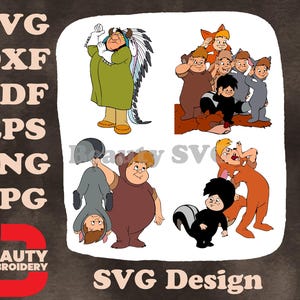 Peter Pan's Mr Smee And Lost Boys Group - Cubby Slightly Nibs Zwillinge und freundliches Stinktier - Neverland Crew SVG