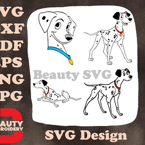 Disney Les 101 Dalmatiens Pongo Perdita Running Alerte Dessins SVG Action Graceful Dalmatians