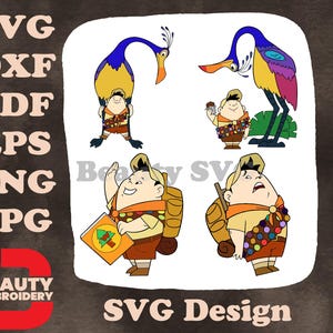 Disney Pixar Up Russel mit Kevin Bird Map Adventure Kid Entdecker SVG-Designs