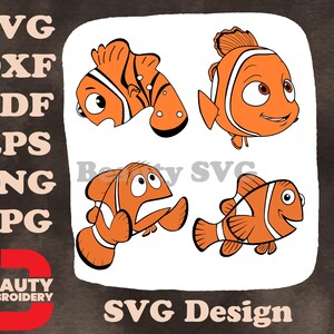 Procurando Nemo - Nemo, o adorável peixe-palhaço - Várias poses alegres - Personagem de recife de corais SVG