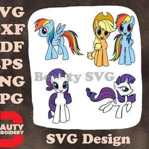 My Little Pony Freundschaft ist Magie - Rainbow Dash - Applejack - Rarität - Core Pony Friends SVG