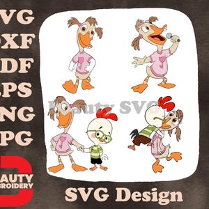 Huhn Little Abby Stockente Das hässliche Entlein und Huhn Kleine Freundschaft SVG