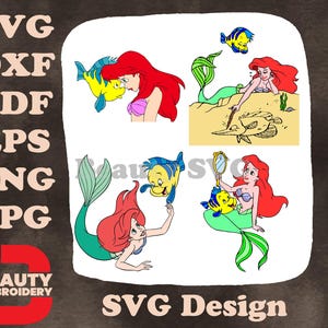 Die kleine Meerjungfrau - Ariel und Flounder Beste Freunde - Mit Dinglehopper und Unterwasserspiel - Disney SVG
