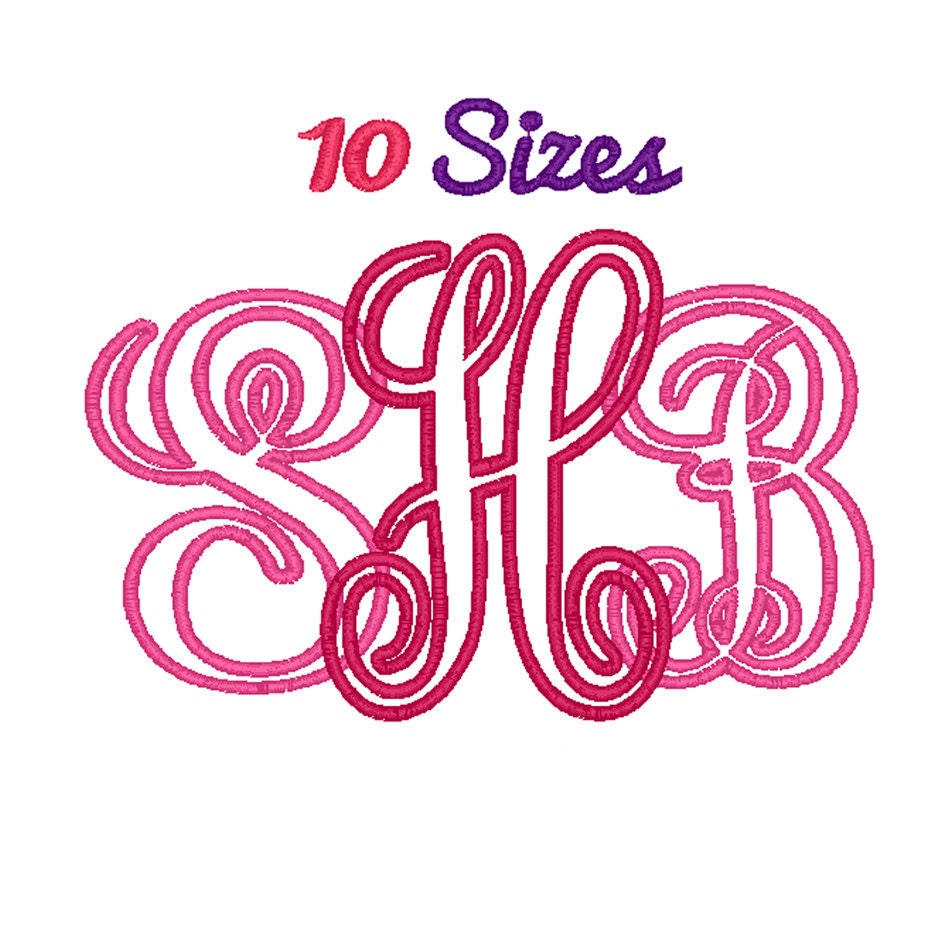 Vine Font Applique Monogram Embroidery Font Machine Embroidery Etsy