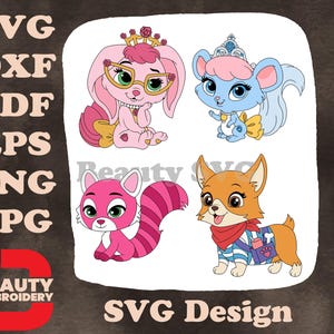 Disney Princess Palace Pets Petite Pony Belle Windflower wasbeer Pocahontas SVG-ontwerpen