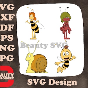 Maya die Biene und Freunde - Willy die Biene - Barry die Fliege - Shelby die Schnecke - Insektenabenteuer SVG