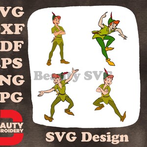 Peter Pan Der Anführer der Lost Boys - Verschiedene Selbstvertrauen und Abenteuerposen - Neverland Held Figur SVG