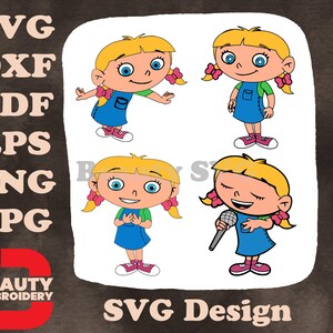 Colección SVG de Annie Singer, chica rubia de Disney Little Einsteins, varias poses de pie