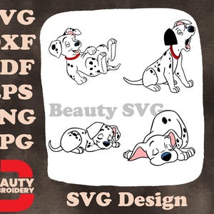 Disney La carica dei 101 - Cuccioli che dormono, che si allungano, pose rilassanti, sbadigli, disegni SVG