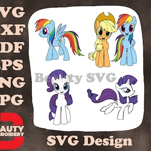 My Little Pony Freundschaft ist Magie - Rainbow Dash - Applejack - Rarität - Core Pony Friends SVG
