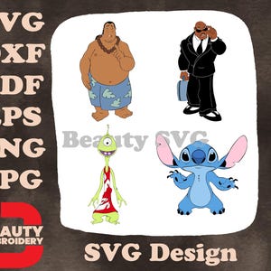 Disney Lilo Stitch David Kawena Cobra Bubbles Pleakley Disguise Stitch Alien SVG-bundel