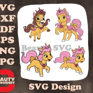 Disney Princess Palace Pets Treasure Cat Ariel Petite Pony Belle Golden SVG-collectie