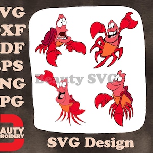 Die kleine Meerjungfrau - Sebastian die Krabbe - hektische und ausdrucksstarke Charakterposen - Besorgter Krabbenfreund SVG