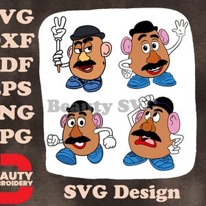 Toy Story - Mr. Potato Head con piezas desmontables - Expresiones y poses divertidas - Pixar Toy SVG