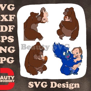 Disney Tarzan Tantor de olifant met baby Tarzan Scared Gentle Giant SVG-set