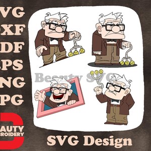Marco de Ellie de Disney Pixar Up Carl Fredricksen con fotos y recuerdos SVG
