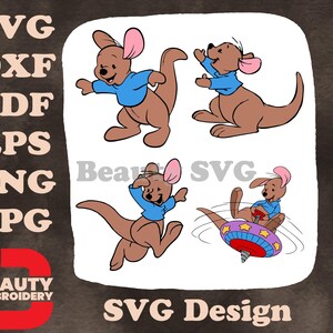 Disney Winnie l'ourson kangourou pose active jouet en cours d'exécution, dessins SVG ludiques