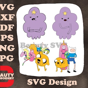 Adventure Time Lumpy Space Princess Princess Bubblegum Finn Jake Unicorn Group SVG Set
