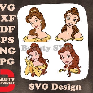 A Bela e a Fera Bela Retratos Expressivos Várias Emoções e Fotos SVG