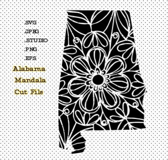 Download Alabama Mandala Cut File Svg Silhouette Cut File Silhouette Etsy