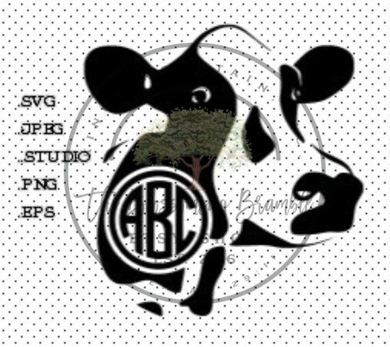 Download Cow Monogram Cut File Cow Svg Cow Clip Art Monogram Cut File Etsy
