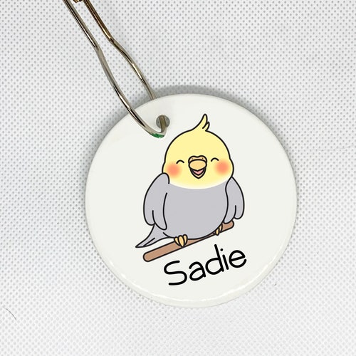 Cockatiel Bird Cage Name Tag Personalized Birdcage Tag Etsy
