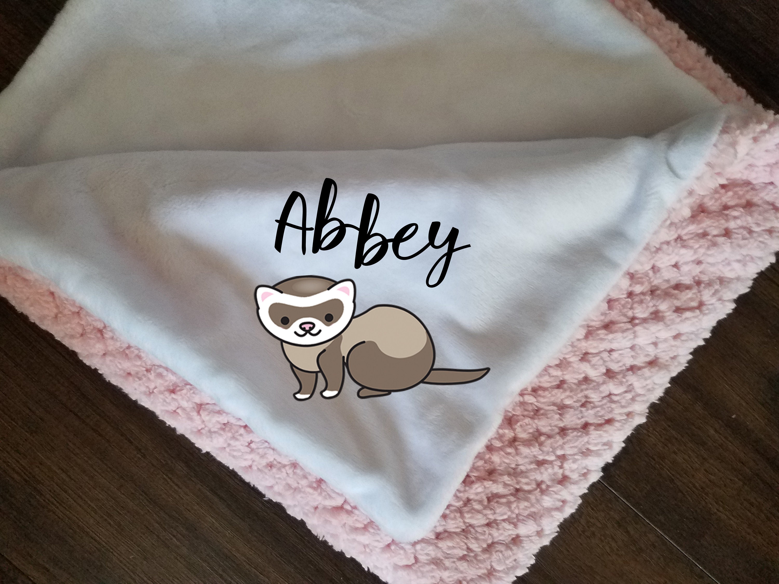 Personalized Ferret Blanket Pet Blanket Cute ferret Etsy