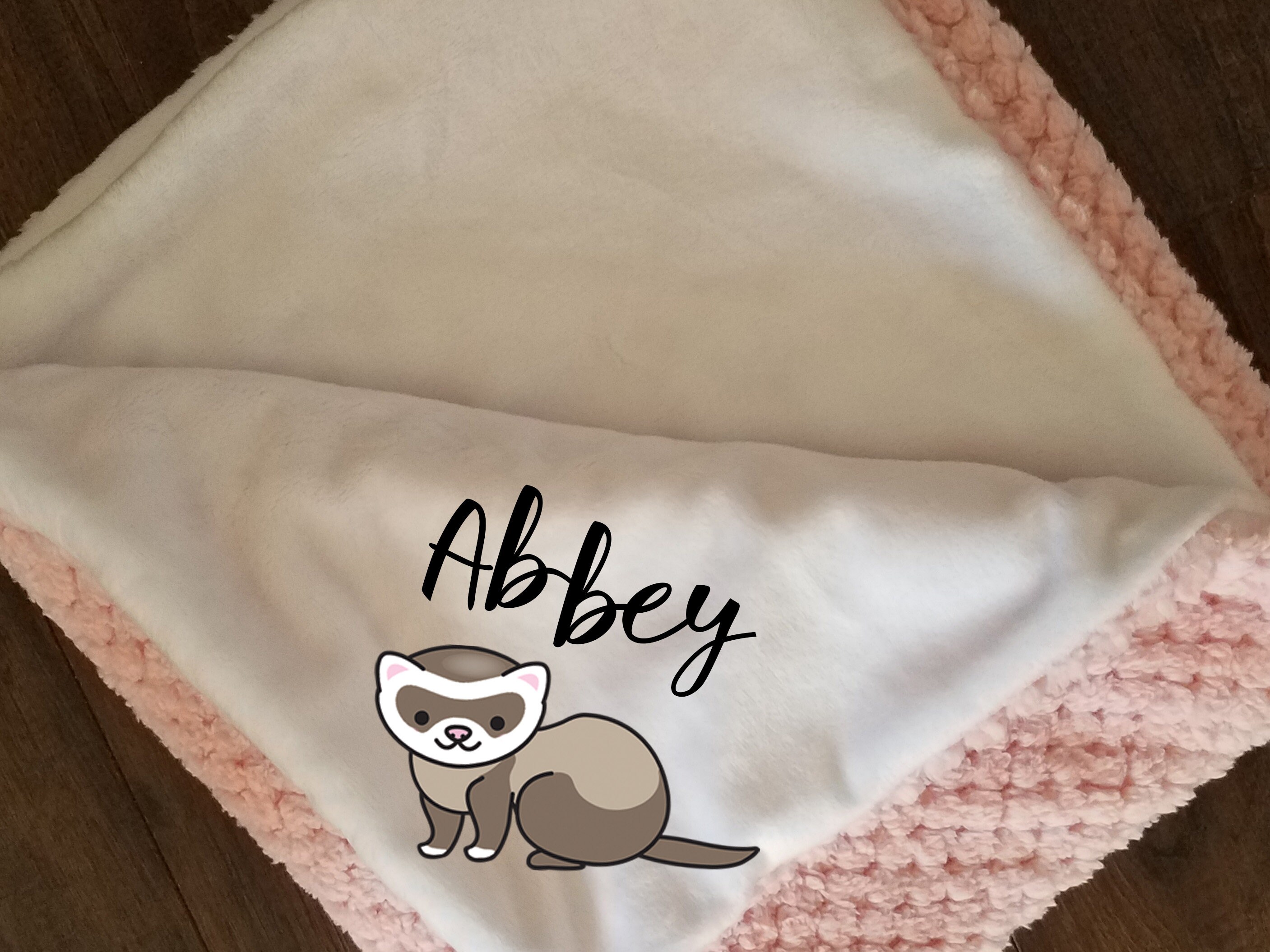 Personalized Ferret Blanket Pet Blanket Cute ferret Etsy