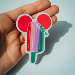 Disney Princess Mickey Popsicle Sticker | 2.5” x 3” Princess Disney Tumbler Sticker, Waterproof Stickers, Laptop Sticker