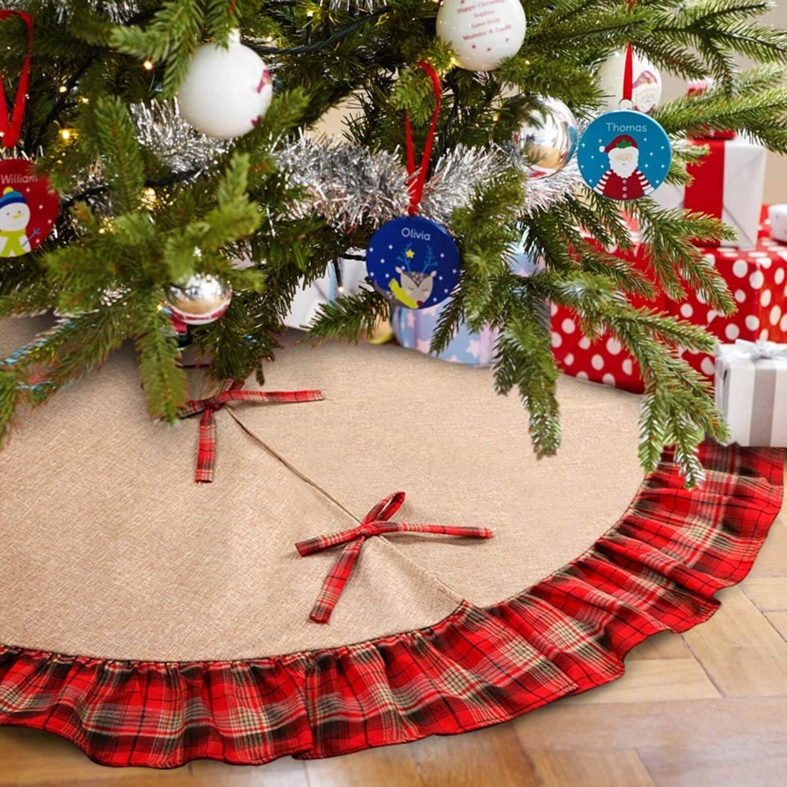 Personalized 48 Inch Christmas Tree Skirt Holiday Tree Skirt Etsy