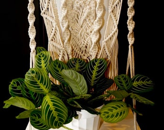 Macrame Wall Hanging Piece with Shelf Boho Macrame Shelf | Rectangle Macrame Shelf