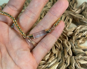 Clear Quartz Adjustable Stacker Bracelet | Florida Fall Collection | Boho Stacking Quartz Bracelet