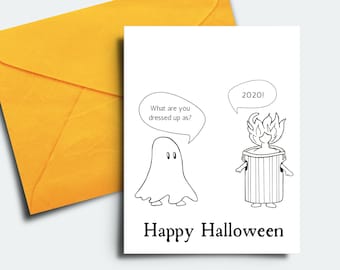 Halloween - Trick Or Treat 2020  - Blank Inside Greeting Card  - Funny Card