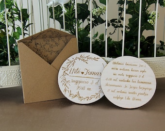 wooden invitations etsy