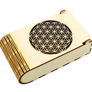 Wooden box with flower of life image 1