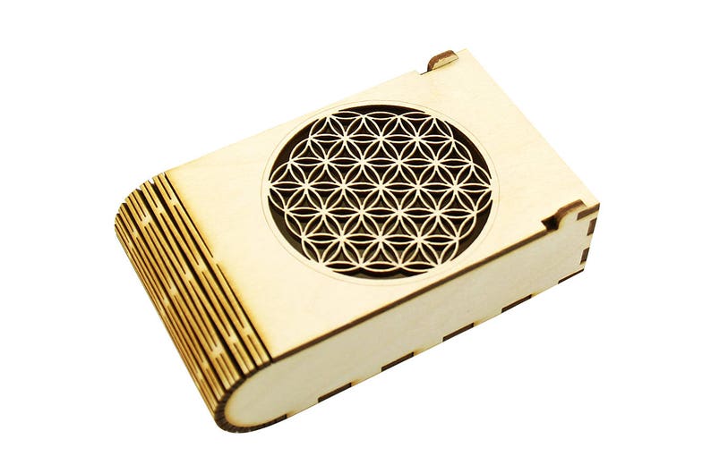 Wooden box with flower of life image 1