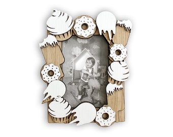 Picture Frame "Sweets" 10x15 cm, Laser cut photo frame