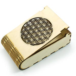 Wooden box with flower of life image 2