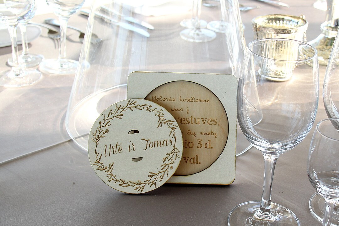 Wooden Invitation in a Box Etsy