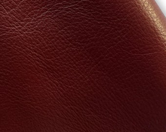 Burgundy Natural Grain Cowhide Leather Skins Genuine cow leather ideal for DIY craft,Upholstery, leather crafting, Cut and sew leather Goods