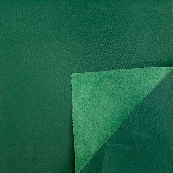 Kelly Green Natural Grain Cowhide Leather: 8.5" x 11" Pre Cut Leather Pieces