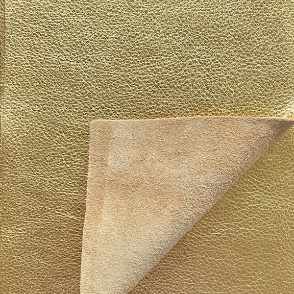 Gold Metallic Cow Leather: 8.5'' x 11'' Pre Cut Pieces