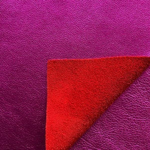 Hot Pink Metallic Cow Leather: 8.5&#39;&#39; x 11&#39;&#39; Pre-Cut Leather Pieces