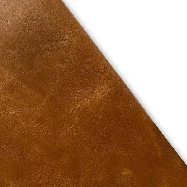 Tan Pull Up Cowhide Leather Skins. Genuine cow leather ideal for DIY craft, Upholstery, leather crafting, Cut and sew leather Goods