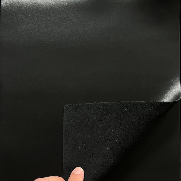 Black Smooth Cowhide Leather: 8.5" x 11" Pre Cut Leather Pieces