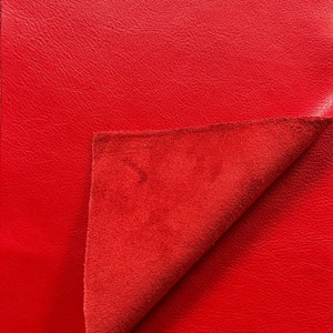 Red Natural Grain Cowhide Leather: 8.5&quot; x 11&quot; Pre-Cut Pieces