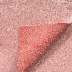 Pink Natural Grain Cowhide Leather: 8.5&quot; x 11&quot; Pre Cut Leather Pieces
